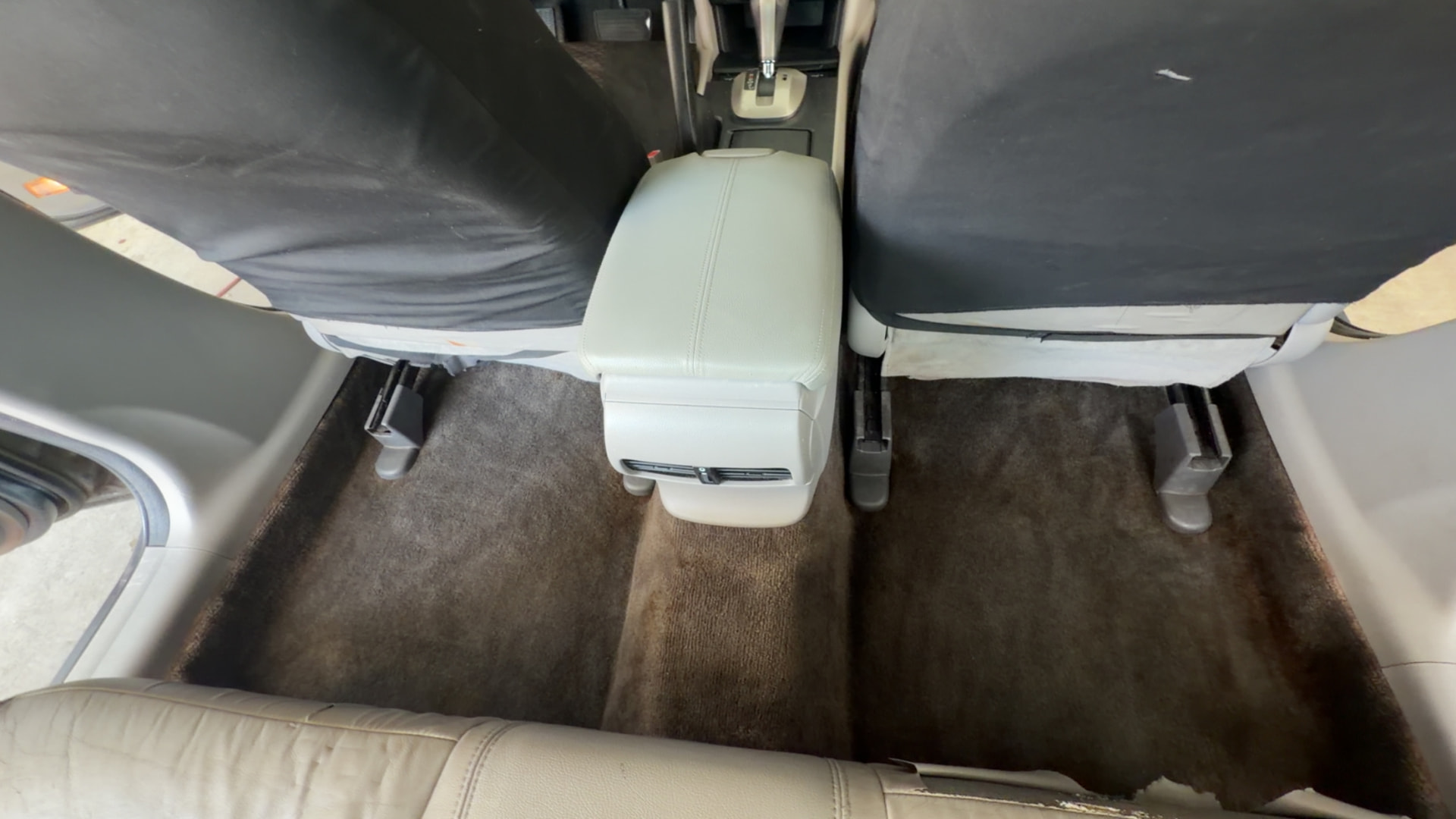 Honda Accord carpet cleaned under the seats after seat removal and deep clean