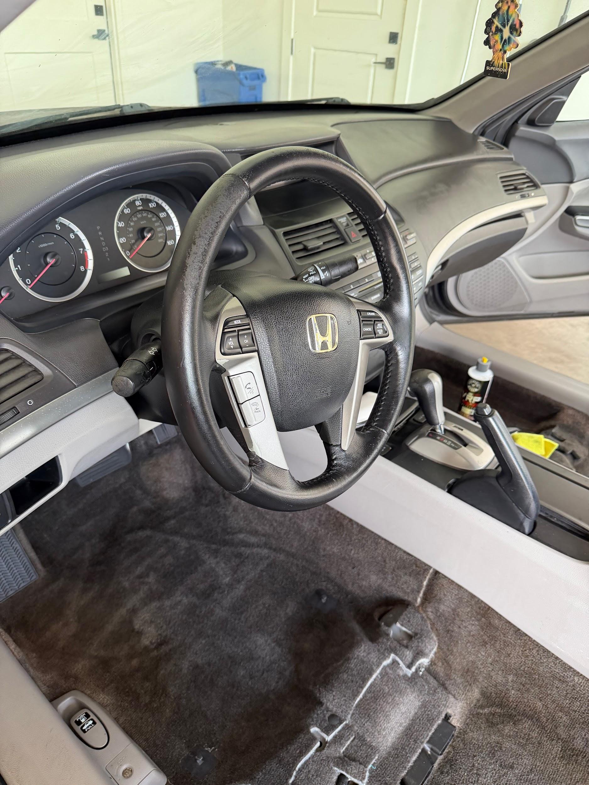 Honda Accord dash, seats and console after interior detailing